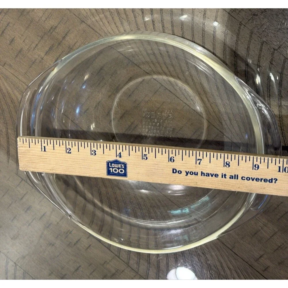 Pyrex Clear Glass Casserole Dish Lid 024 2 Qt Vintage Round Baking Pan USA